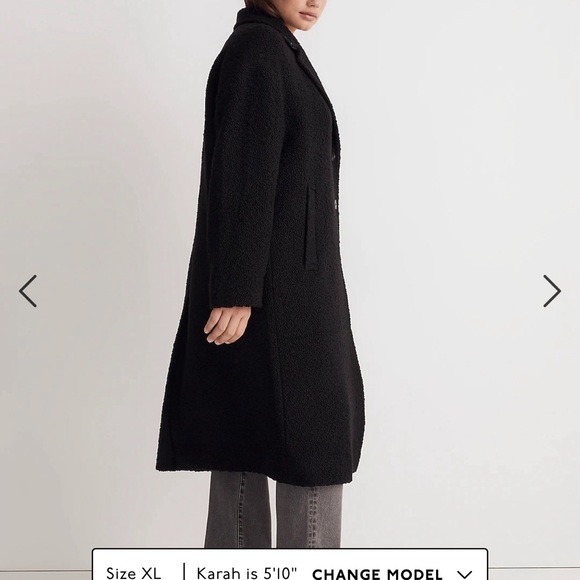 Madewell The Alonzo Coat in Bouclé Size XL color Black - Picture 2 of 8